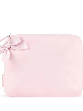 Case-Mate Ballet Pink Bow Crinkle Makeup Bag Waterproof Pouch NWT